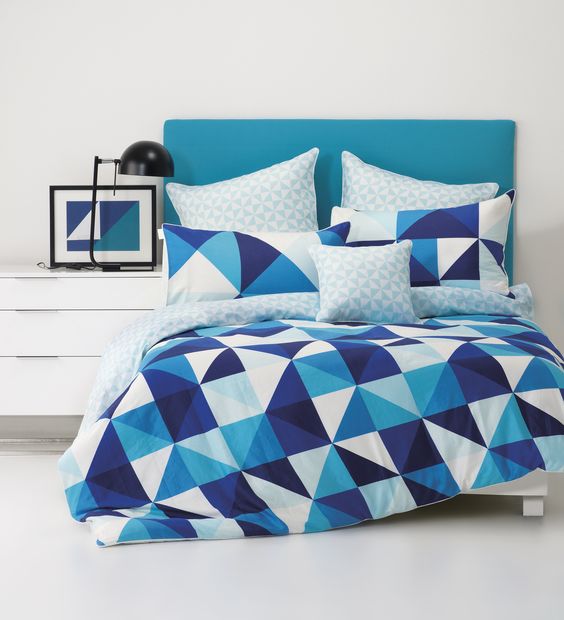 Varying Shades of Blue Triangles