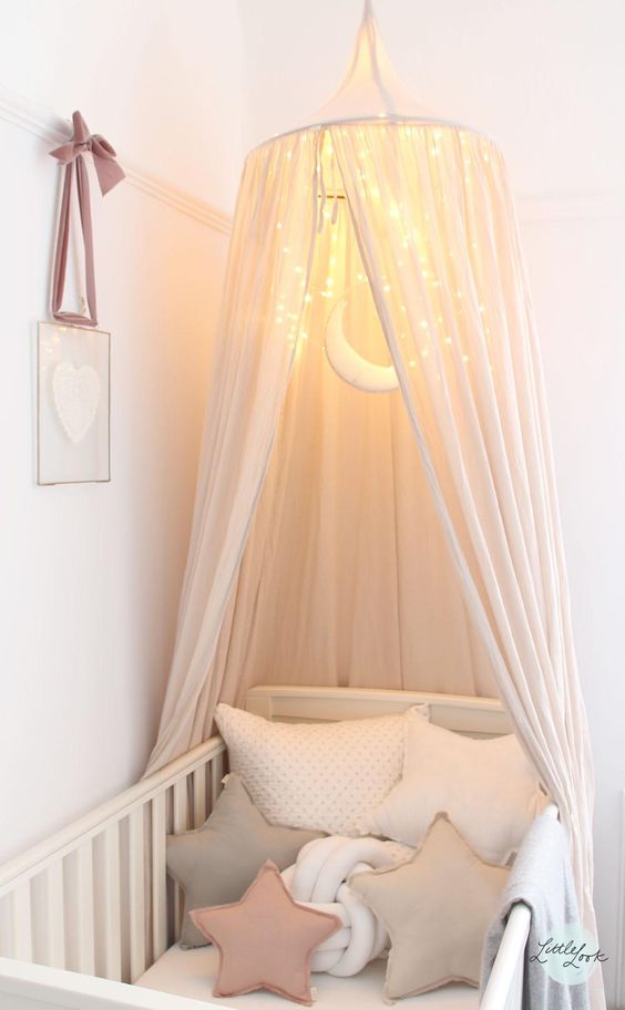 Dreamy Canopy With Fairy Lights Creates a Magical Nursery Glow