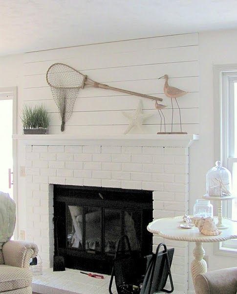 Vintage Fishing Net Adds Coastal Charm Above the Mantel