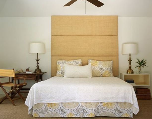 Textured Headboard Panels Add Warmth Above the Bed