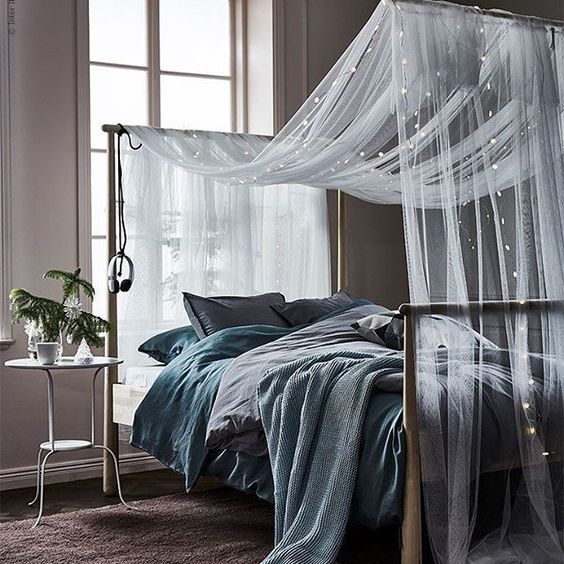 Sheer Canopy With Twinkling Lights Creates a Dreamy Atmosphere