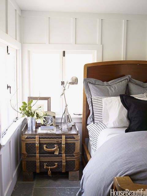 Stack Vintage Suitcases for a Unique Nightstand