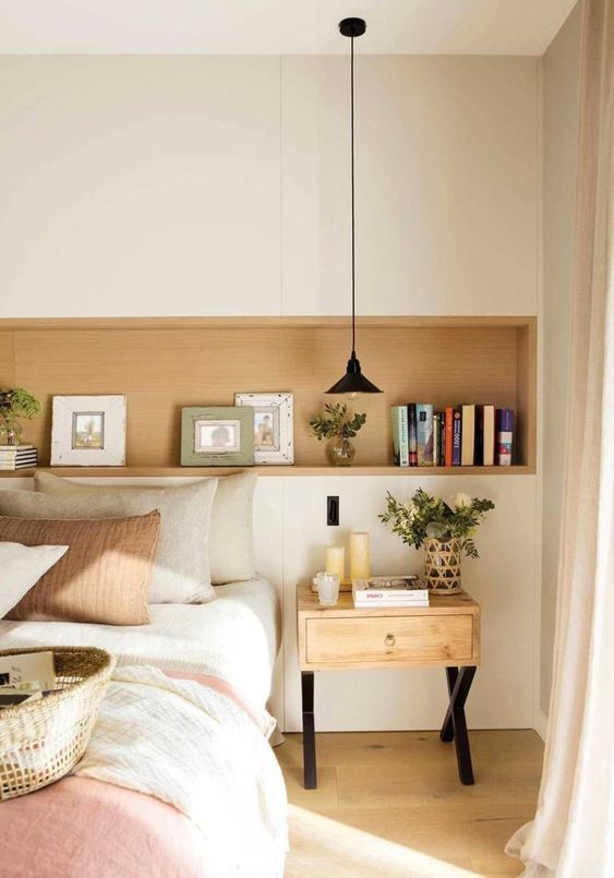 Recessed Shelf for Displaying Framed Photos and Books