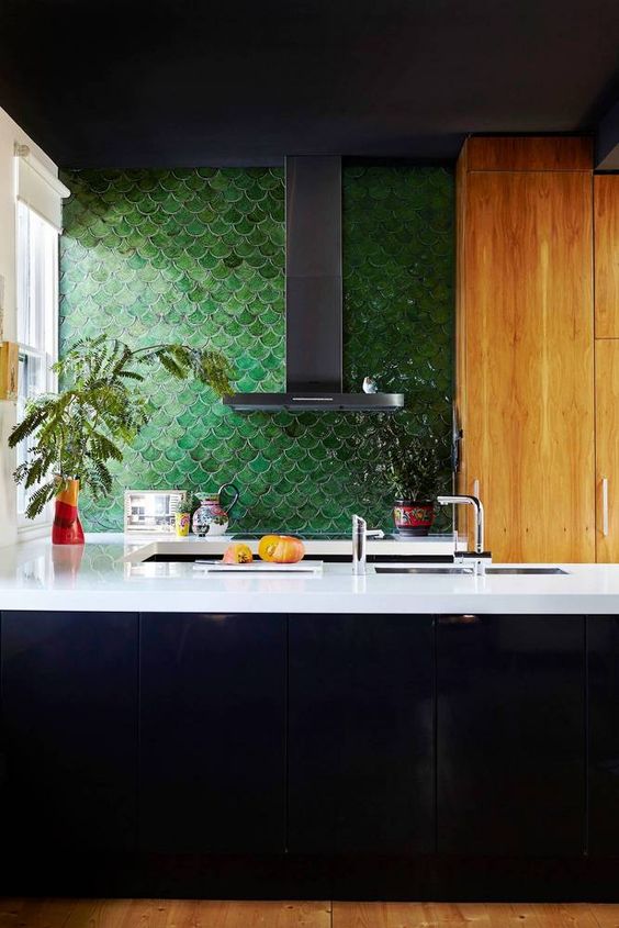Fish Scale Tiles Add Playful Texture to Your Backsplash
