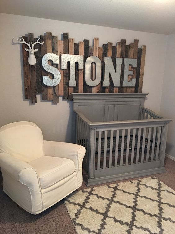 Rustic Wood Pallet Wall Art With Galvanized Letters