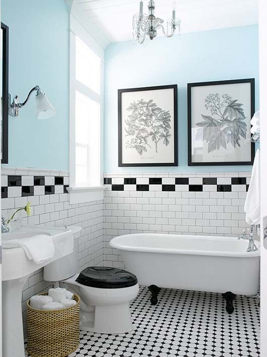 Black and White Checkerboard Tile Border Adds Graphic Punch
