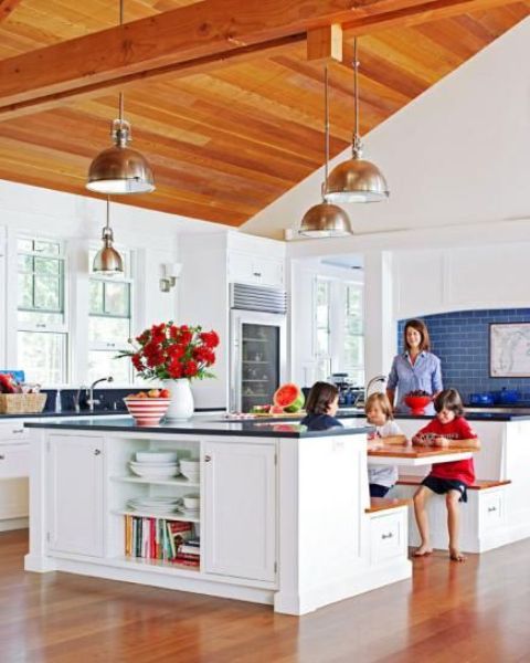 Built-In Bench Seating Creates a Casual Dining Spot