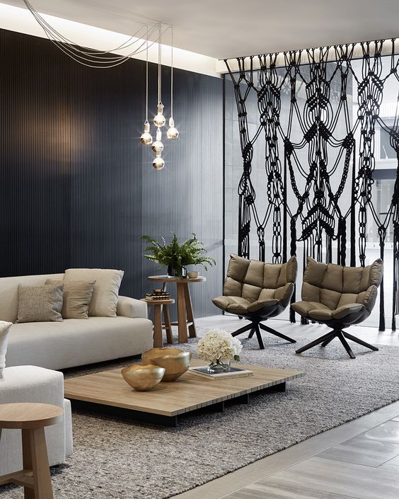 Macrame Room Divider Adds Textured Privacy