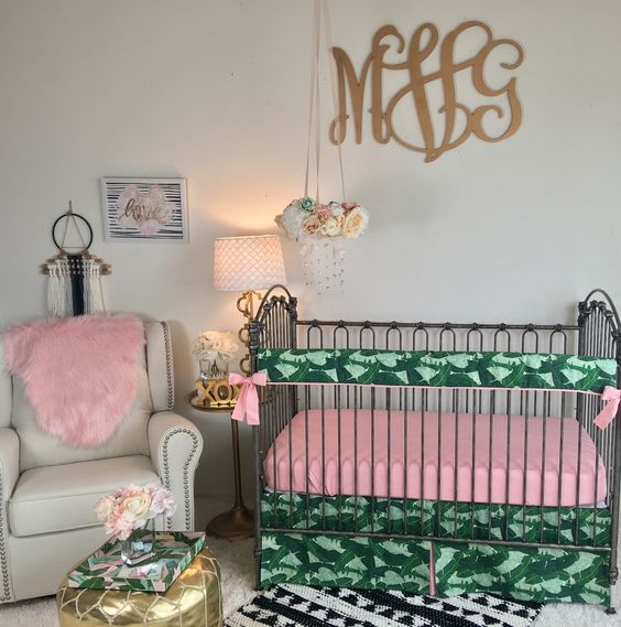 Floral Chandelier Adds Whimsical Charm Above the Crib