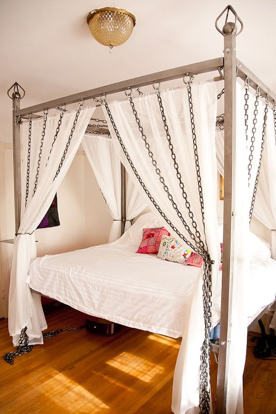 Metal Chains That Add Industrial Texture to Drapes