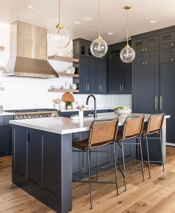 Leather Bar Stools With Black Frames Offer Casual Seating