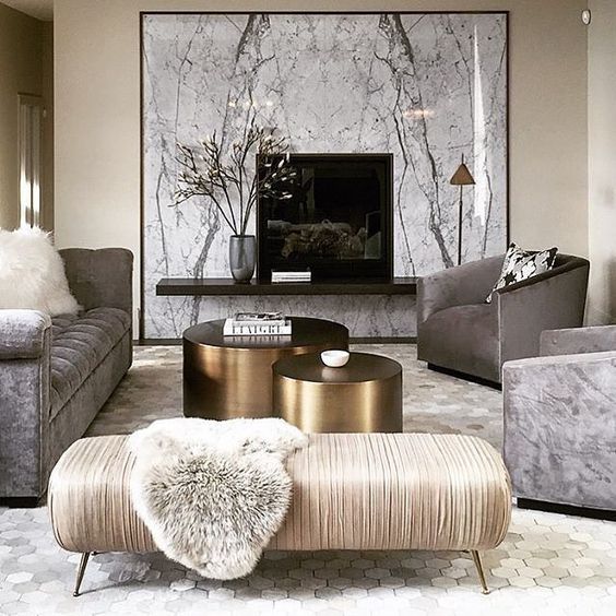 Drum Coffee Tables Add Warm Metallic Shine