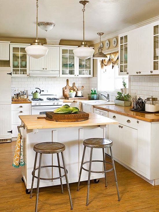 Wooden Butcher Block Island Adds Prep Space and Seating