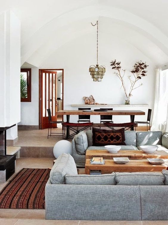 Rustic Wood Coffee Table With Built-In Shelving