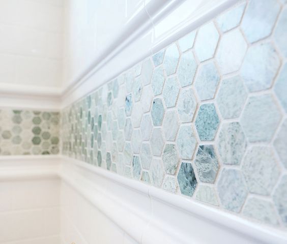 Hexagon Mosaic Tile Border Adds Subtle Color