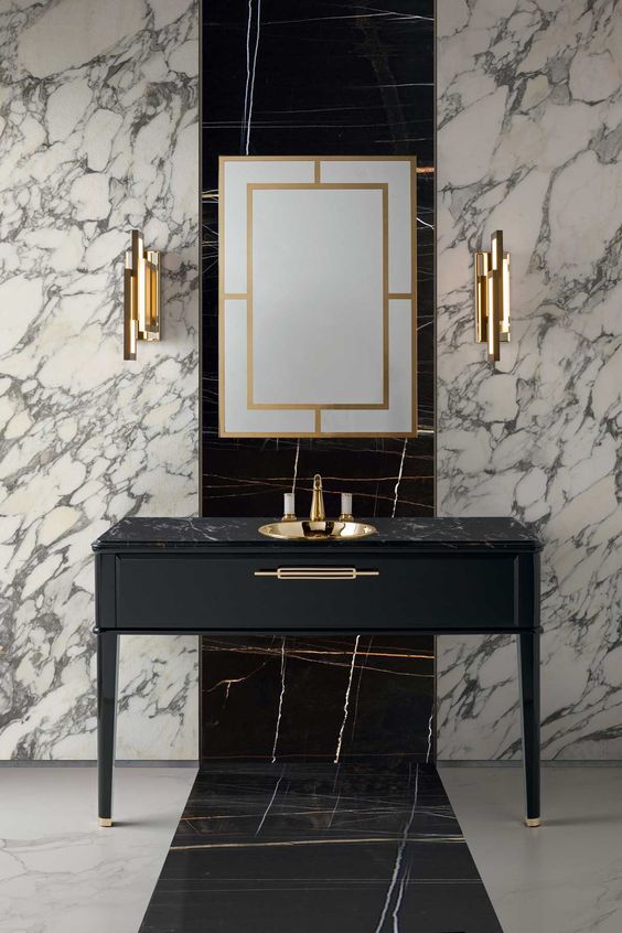 Gold Tray Organizes Countertop Essentials