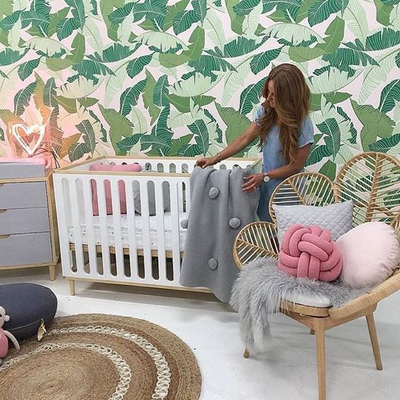 Grey Pom-Pom Blanket Adds Cozy Texture to the Crib