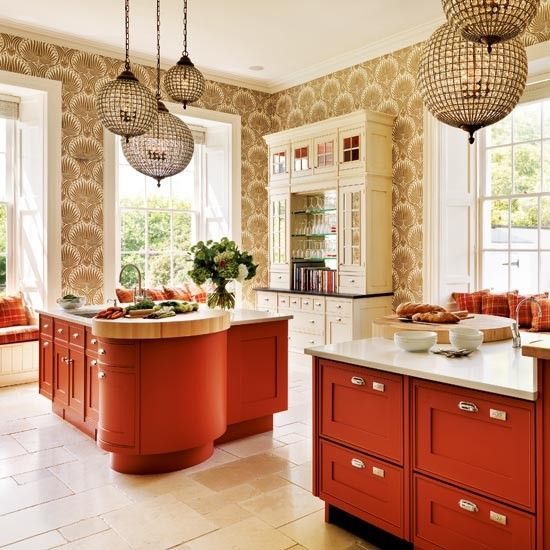 Curved Orange Island Adds a Soft Shape to Your Kitchen