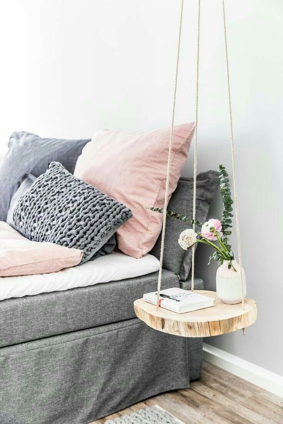 Natural Wood Slice Hung by Rope for a Rustic Touch