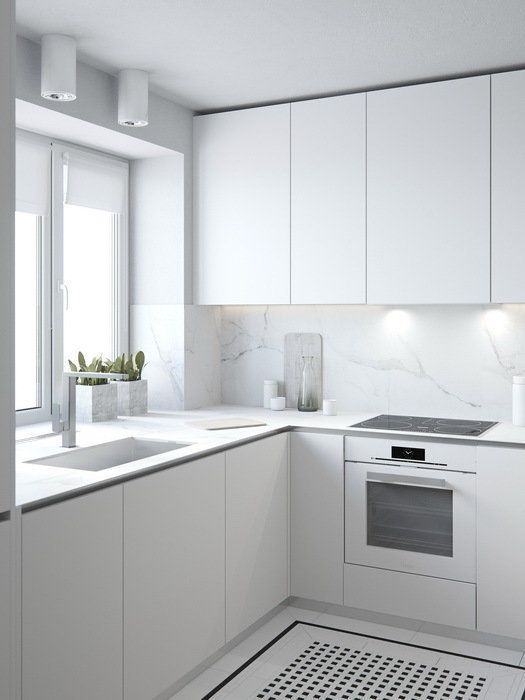 White Marble Backsplash For A Luxurious Kitchen Feel
