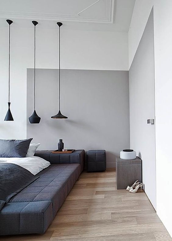 Two-Tone Walls Create a Subtle Backdrop for Pendant Lights
