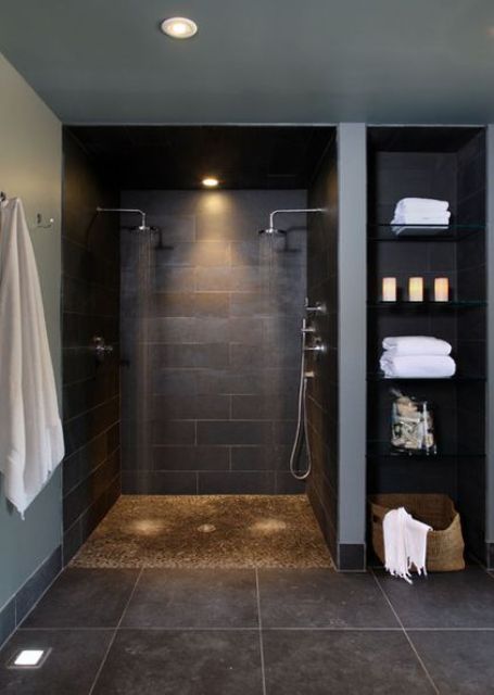 Stone Pebble Floor Adds Natural Texture To Your Walk-In Shower