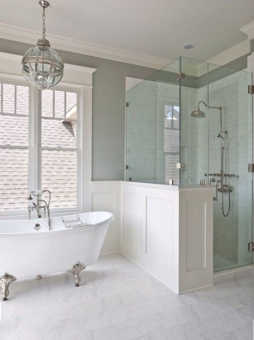 Glass Enclosure Creates a Separate Shower Space