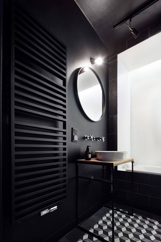 Black Radiator That Doubles As A Towel Warmer