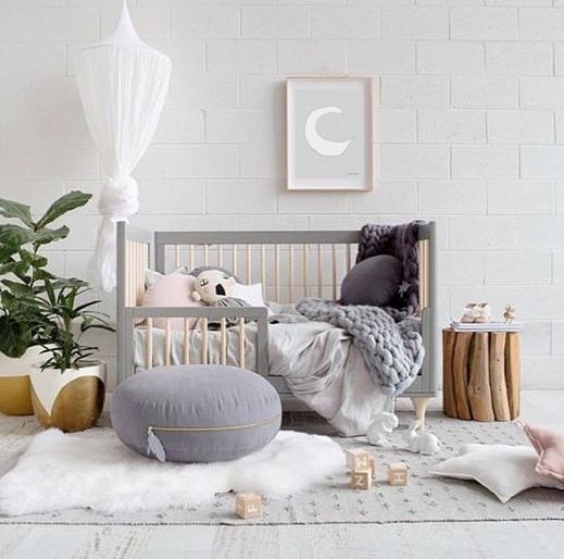 Soft Focal Point with a White Canopy Above the Crib