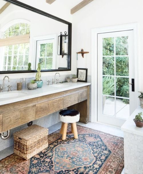Opt for Casual Storage with an Open Wooden Vanity