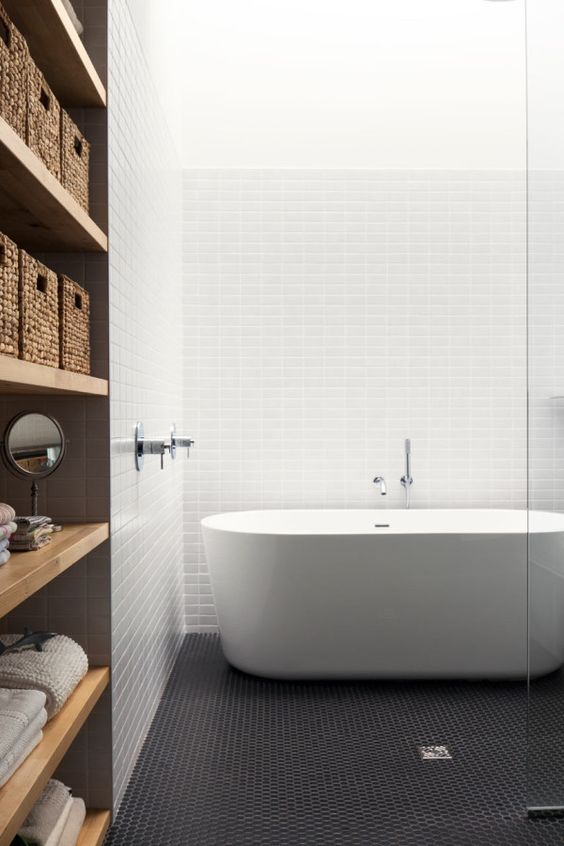 Woven Baskets Add Natural Texture to Open Shelving