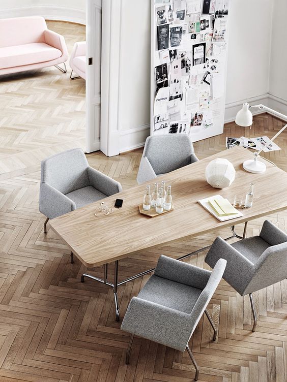 Wooden Dining Table With Sculptural Base