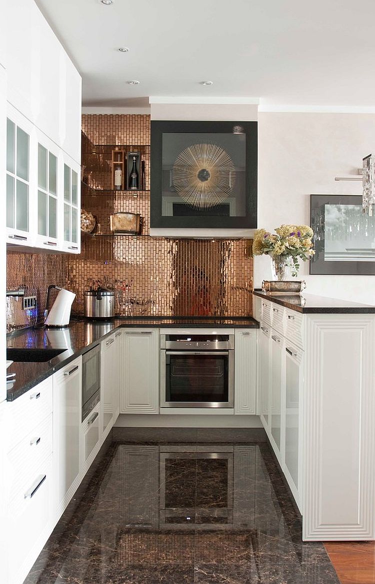 Vertical Copper Tiles Add a Gleaming, Textured Accent