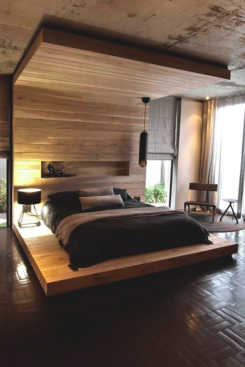 Recessed Niche Shelf Keeps Bedside Clutter-Free