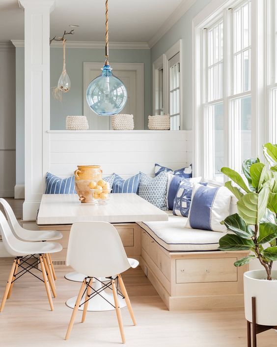 Built-in Bench With Drawers Offers Casual Dining Storage