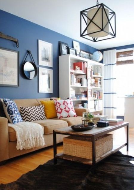 Keep Items Tidy with a Woven Storage Basket Under the Coffee Table