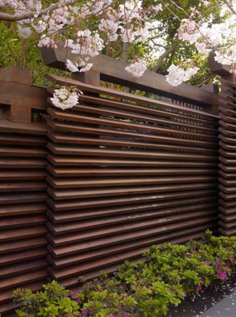 Layered Wood Slats Create Depth and Texture