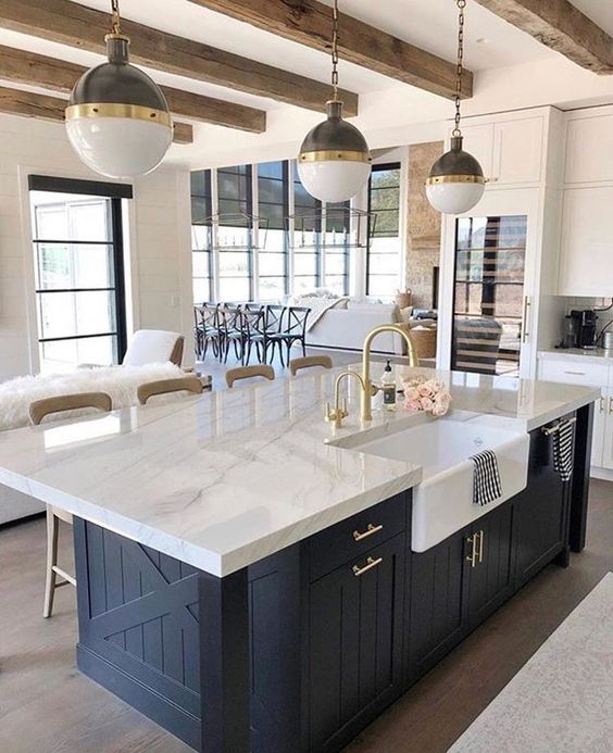 Globe Pendant Lights With Brass Accents Add Warmth