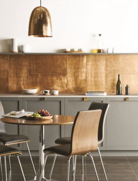 Large Copper Panels Add Warmth Behind The Counter