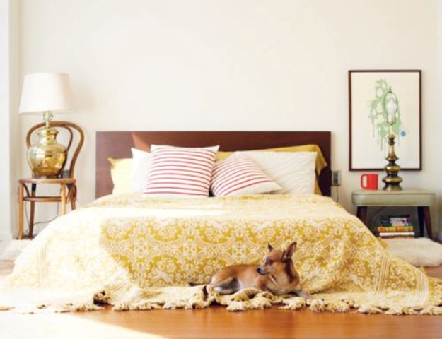 Brass Lamp on Cane Chair Adds Vintage Flair