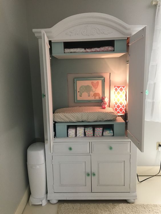 All-in-One Armoire with Changing Station and Storage