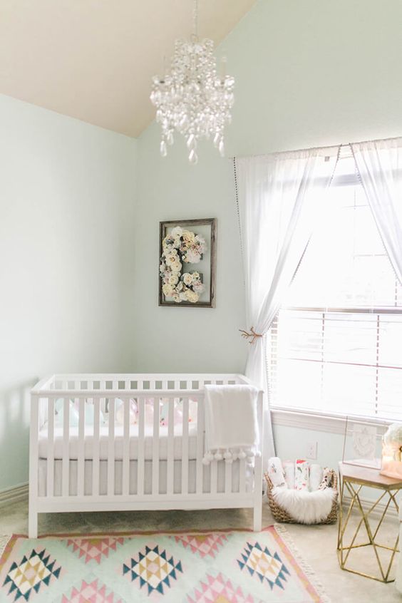 Floral Monogram Art Adds Whimsical Charm Above Crib