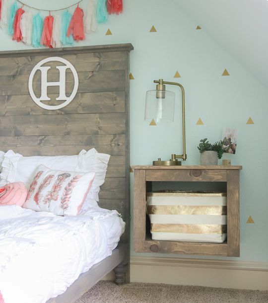 Conceal Clutter in a Wooden Cube with a Striped Basket