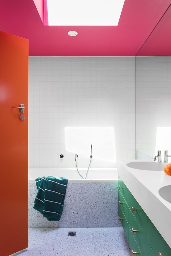 Bold Orange Door Creates a Dramatic Entrance
