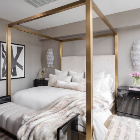 Gold Canopy Bed Frame for Architectural Interest