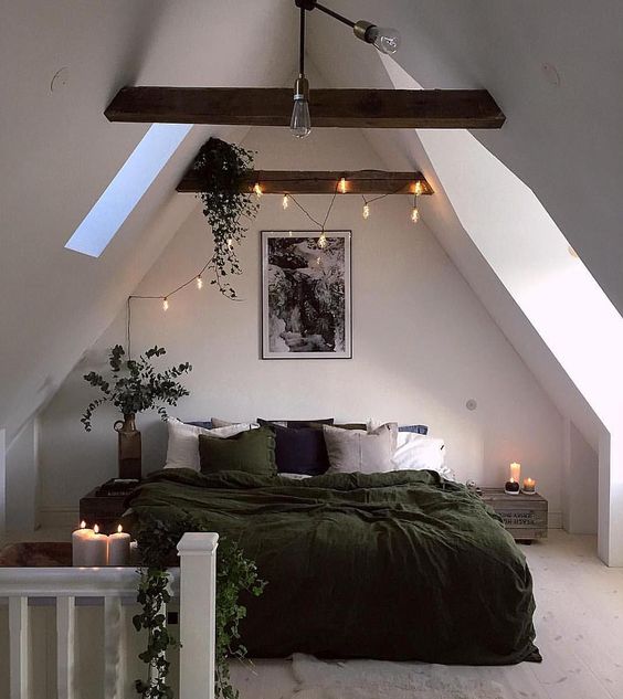 Drape Lights Across Rustic Wooden Beams