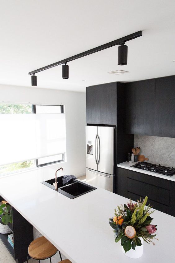 Adjustable Black Track Lights For Focused Kitchen Task Lighting