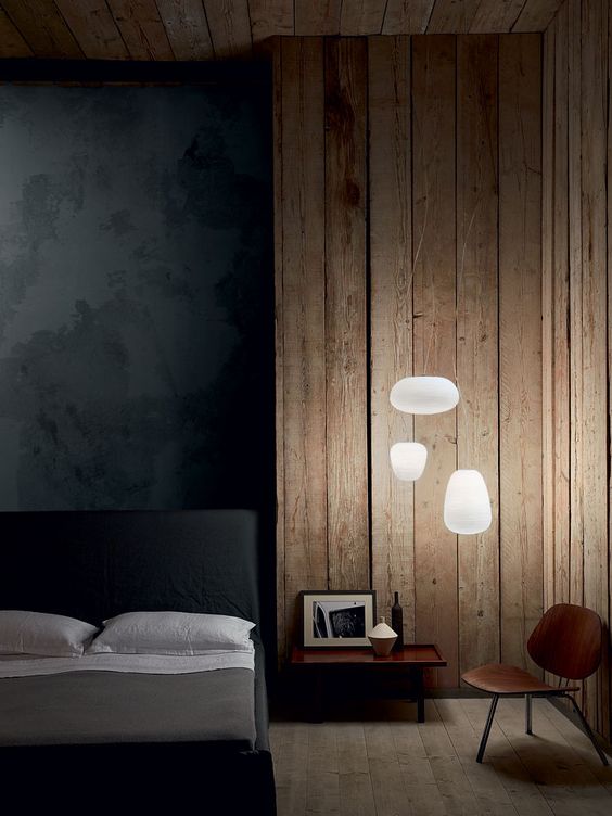 Frosted Orbs Soften Wood Paneling with Gentle Glow