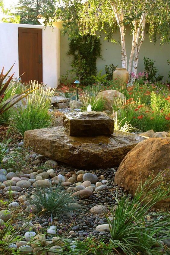 Stacked Rock Fountain Adds Gentle Sound and Movement