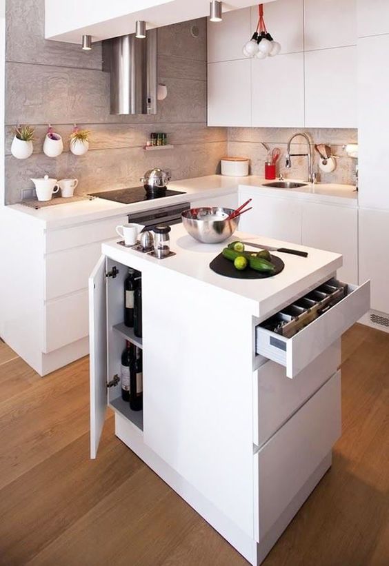 Maximize Space with Built-In Wine Storage and Utensil Drawer